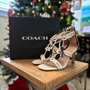 COACH Bella Western Snakeskin Sandals